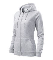 Trendy Zipper women's sweatshirt with hood