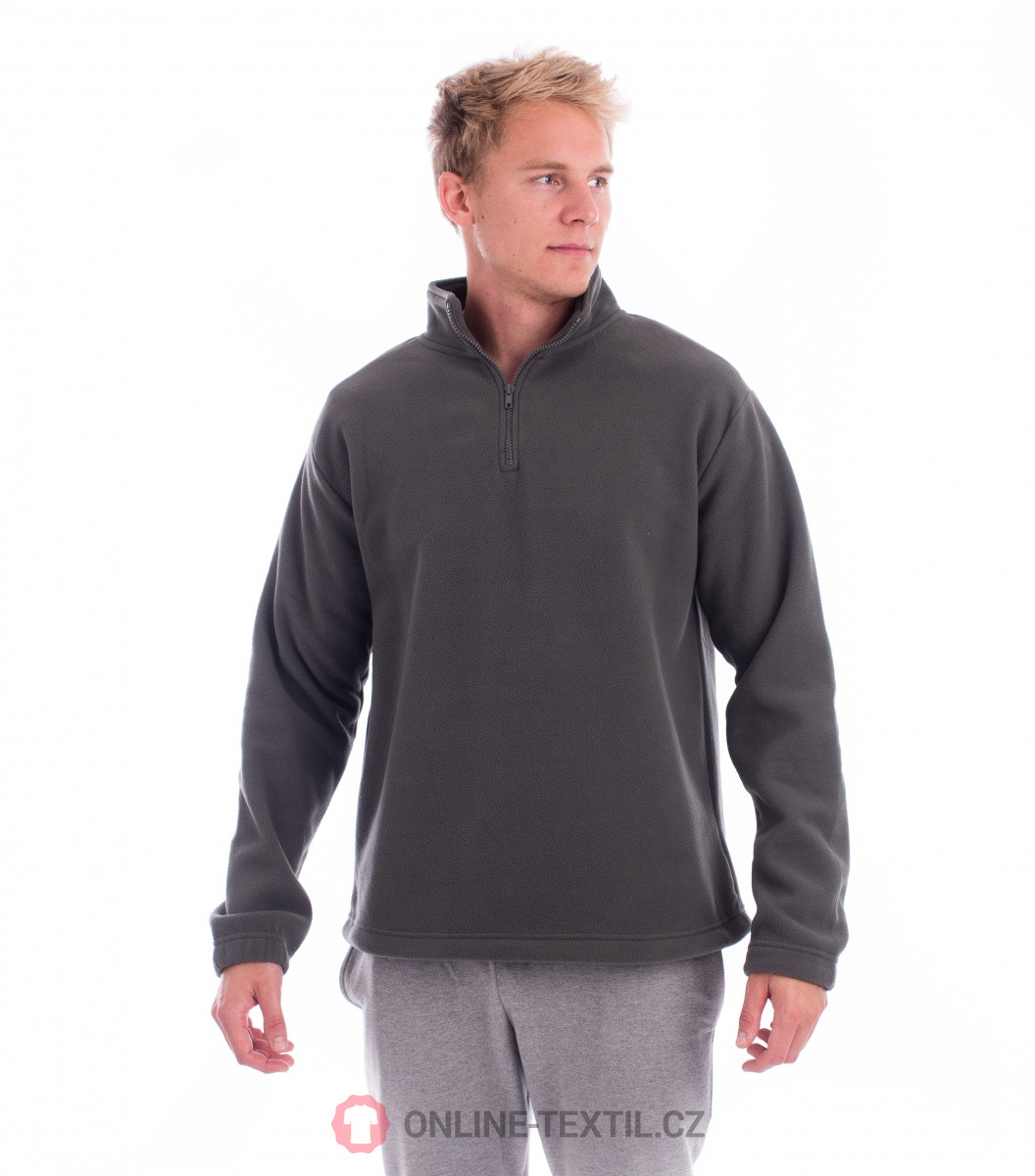 indkomst dæk balance MALFINI Gents fleece jacket/sweatshirt Horizon with short zipper 520 -  castor gray from the MALFINI collection | ONLINE-TEXTIL.COM