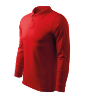 Men's Single J. smooth cotton polo shirt with long sleeves