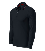 SALE - Premium Men's Contrast Stripe Long Sleeve Stretch Polo Shirt